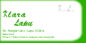 klara lapu business card