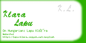 klara lapu business card